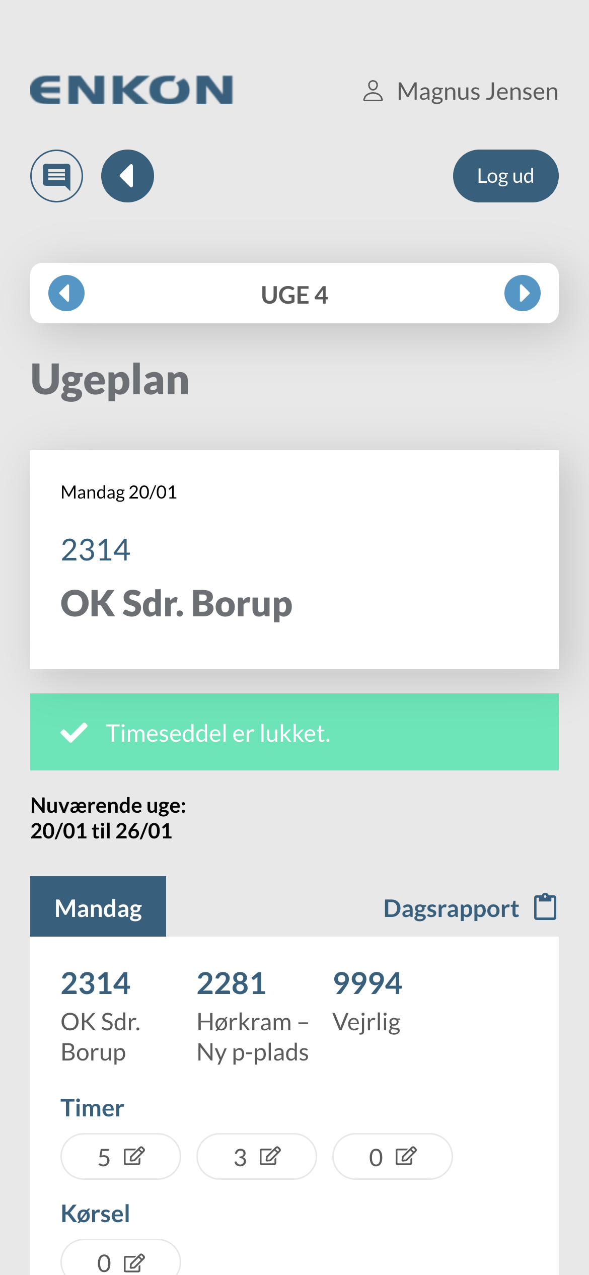 Mobil tidsregistrering