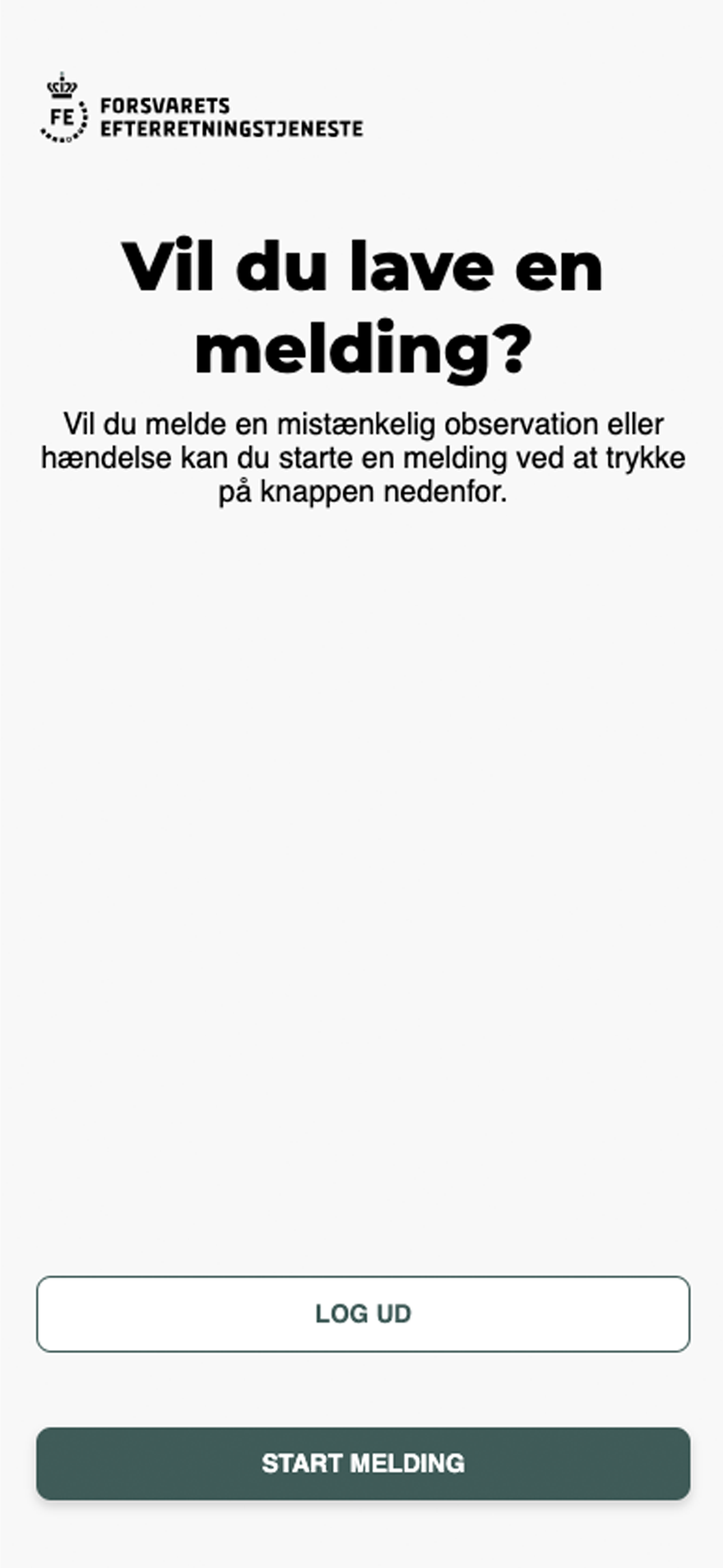 Meldeapp for Forsvarets Efterretningstjeneste