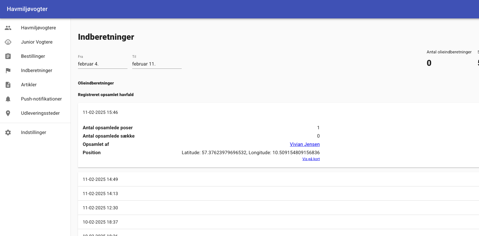 Web app til overblik og administration